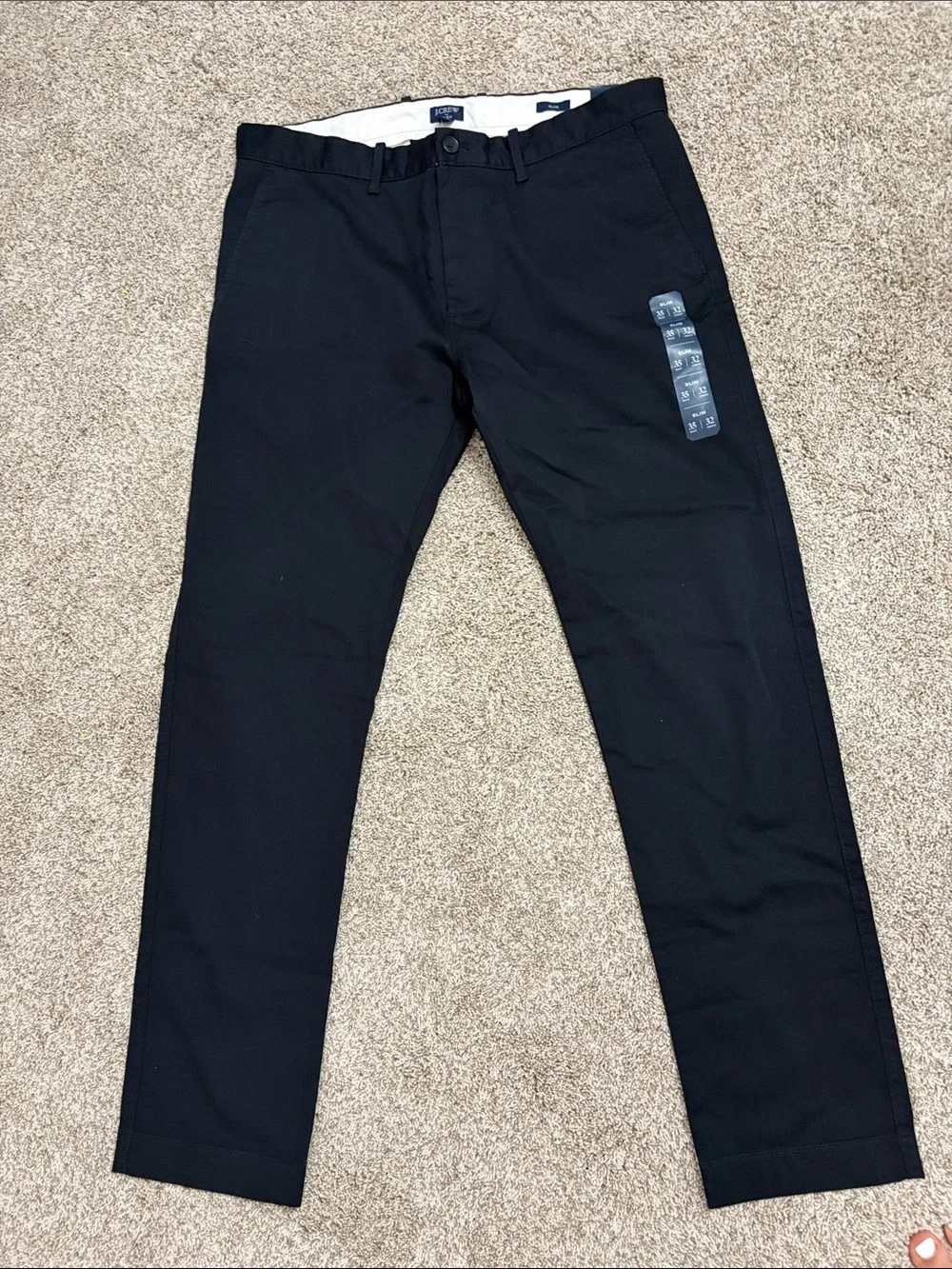 J. Crew Men's Black Chino Pants - Classic Straight Fit